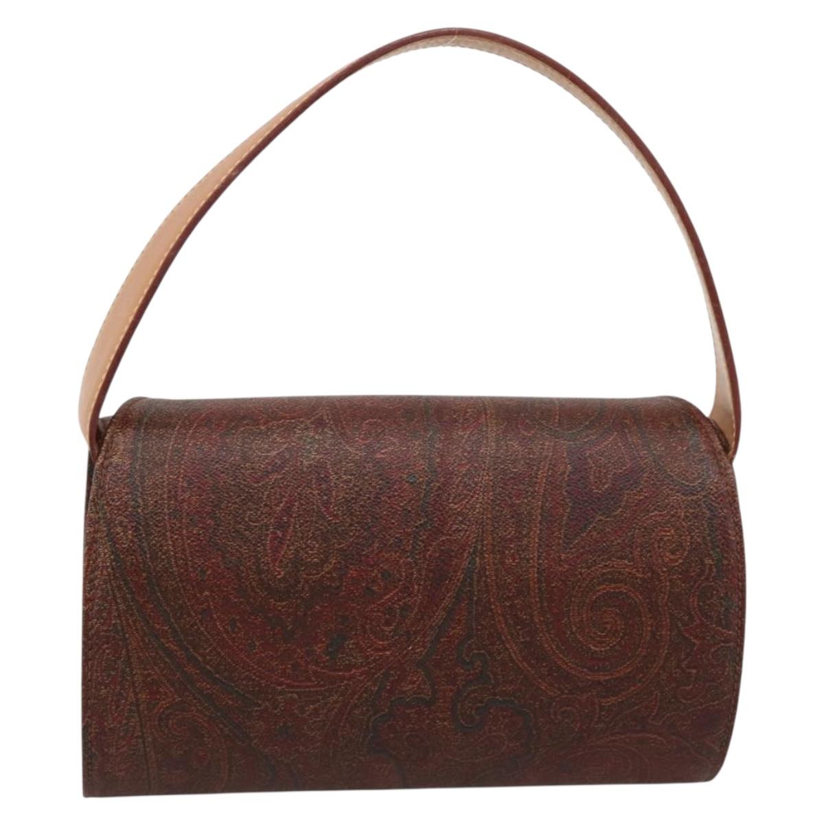 ETRO Paisley Hand Bag PVC Bordeaux Gold Auth am12279V