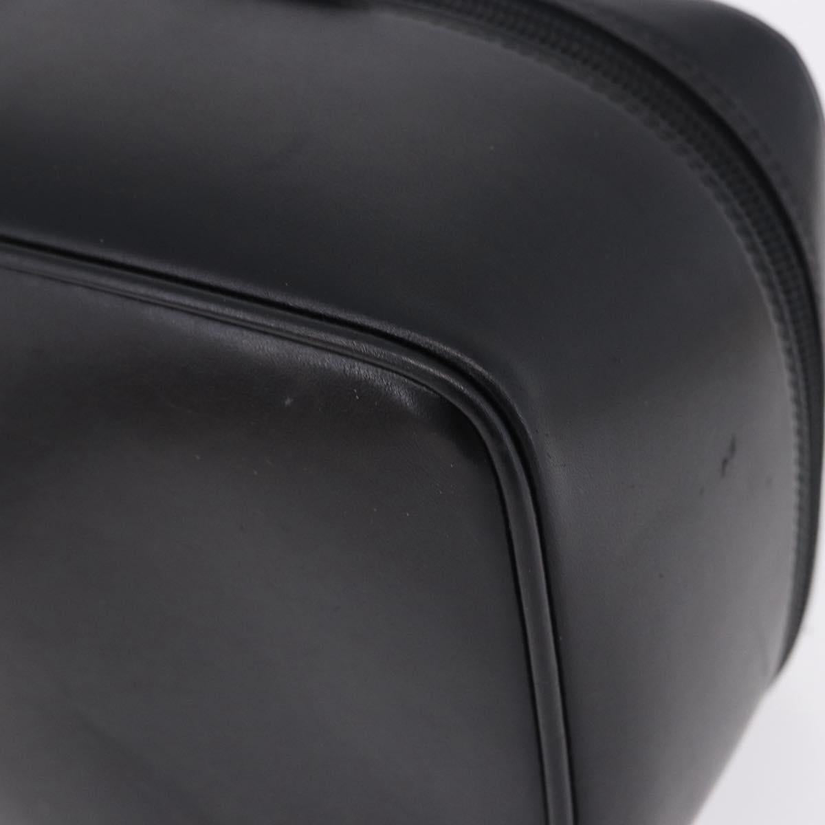 GUCCI Vanity Hand Bag Leather Black Silver 032 1956 0140 Auth am12280