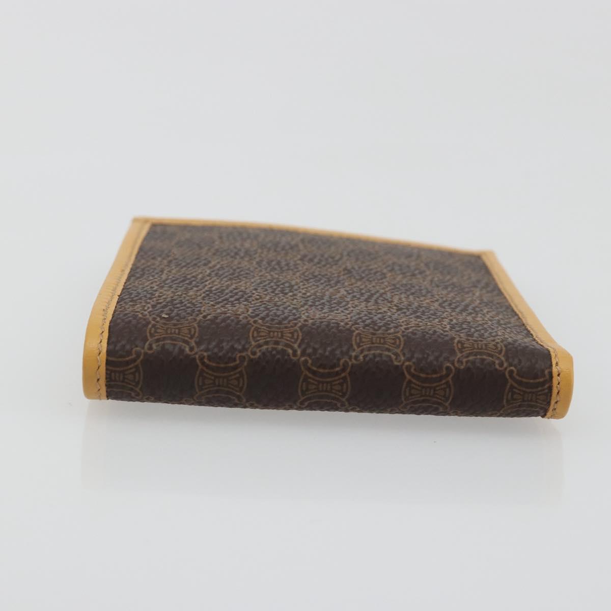 CELINE Macadam Wallet PVC Leather Brown Beige Auth am12282V