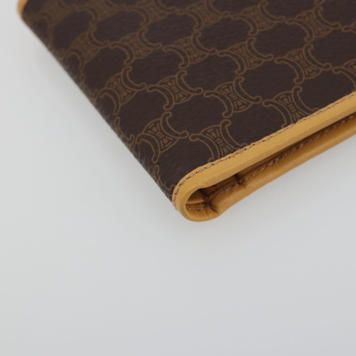 CELINE Macadam Wallet PVC Leather Brown Beige Auth am12282V
