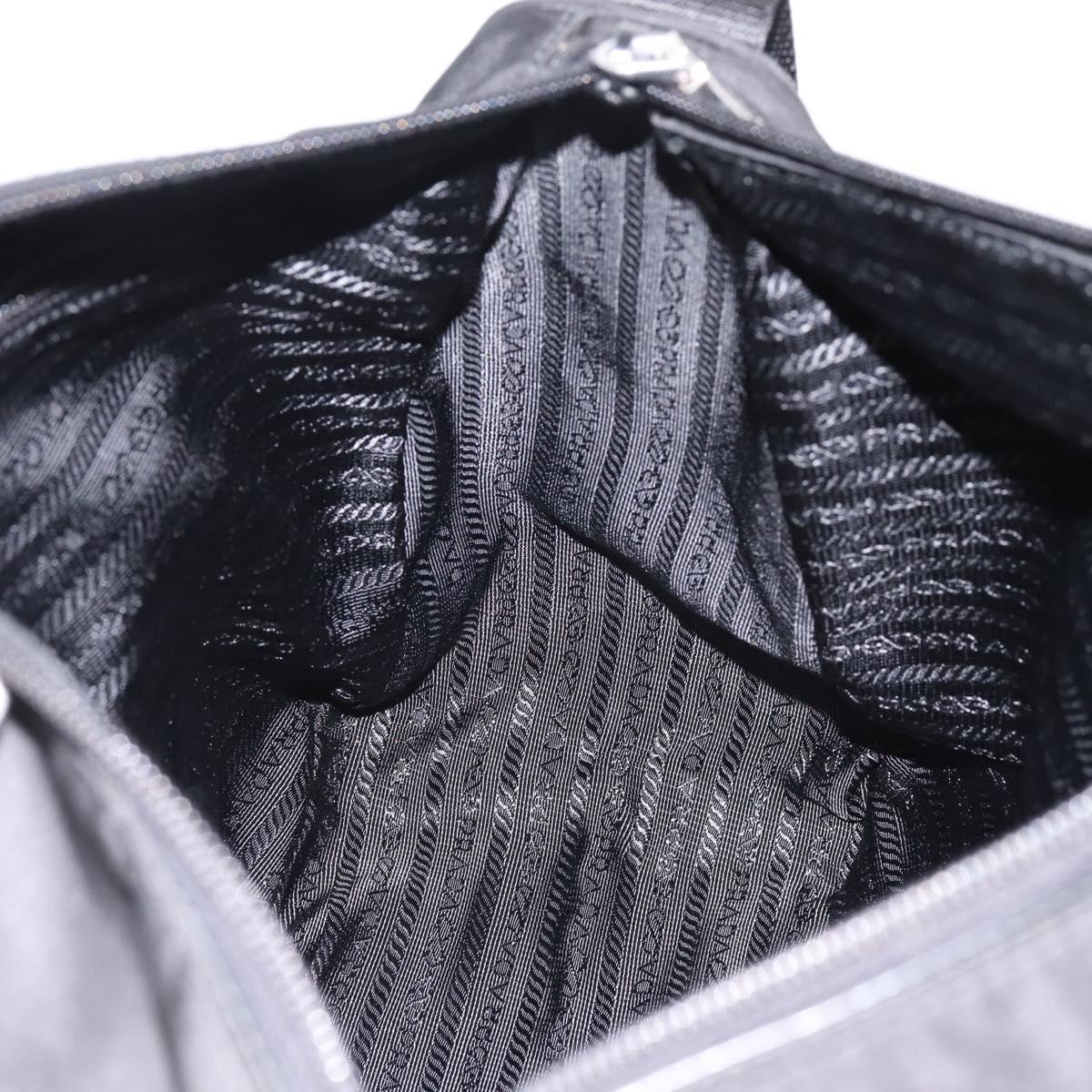 PRADA Shoulder Bag Nylon Black Silver Auth am12283V