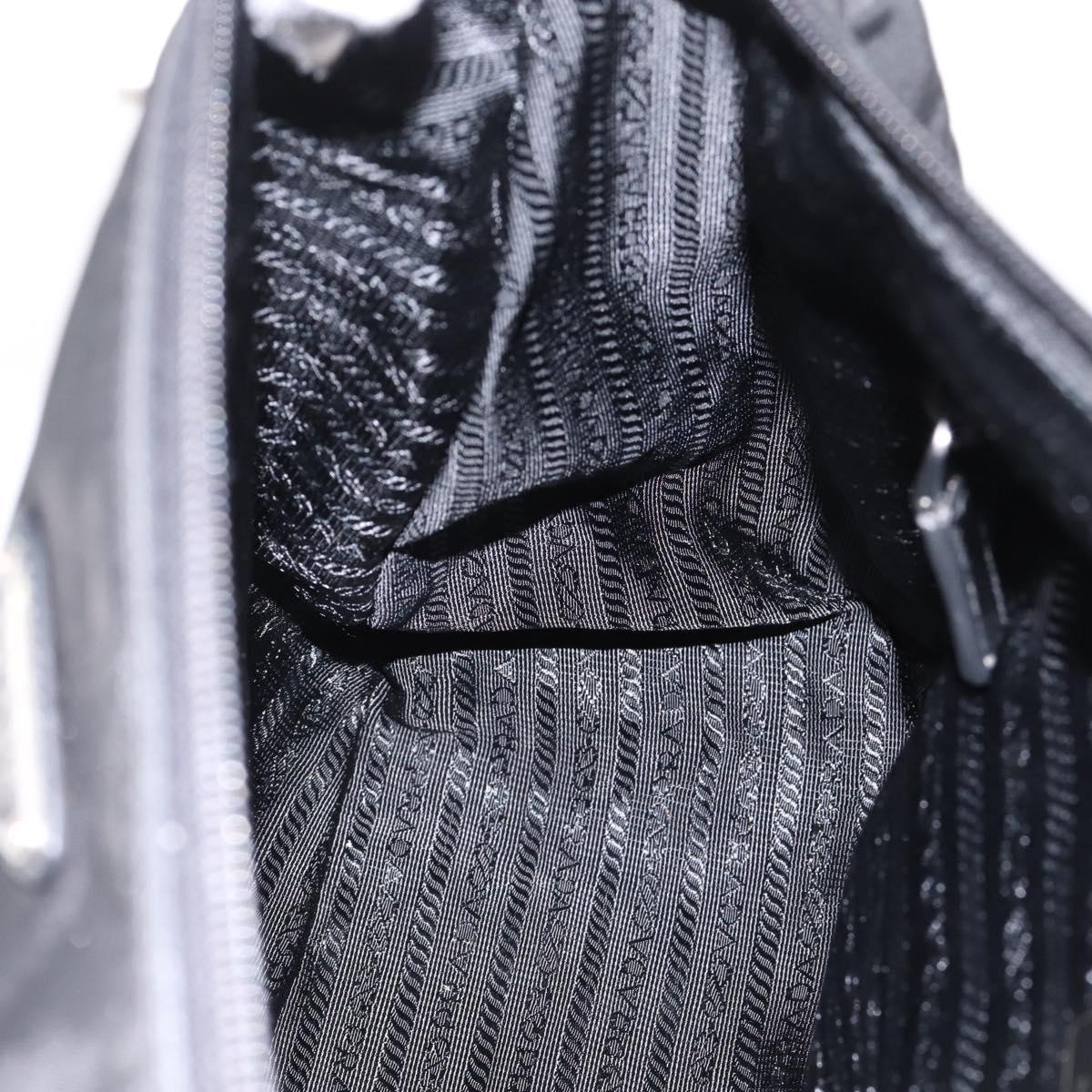 PRADA Shoulder Bag Nylon Black Silver Auth am12283V