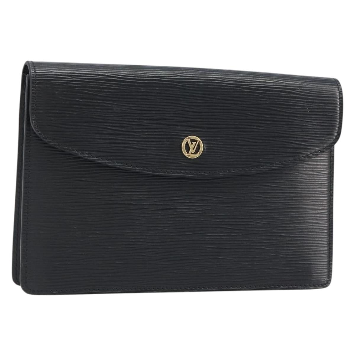 LOUIS VUITTON Epi Montaigne 23 Clutch Bag Black M52662 LV Auth am12285A