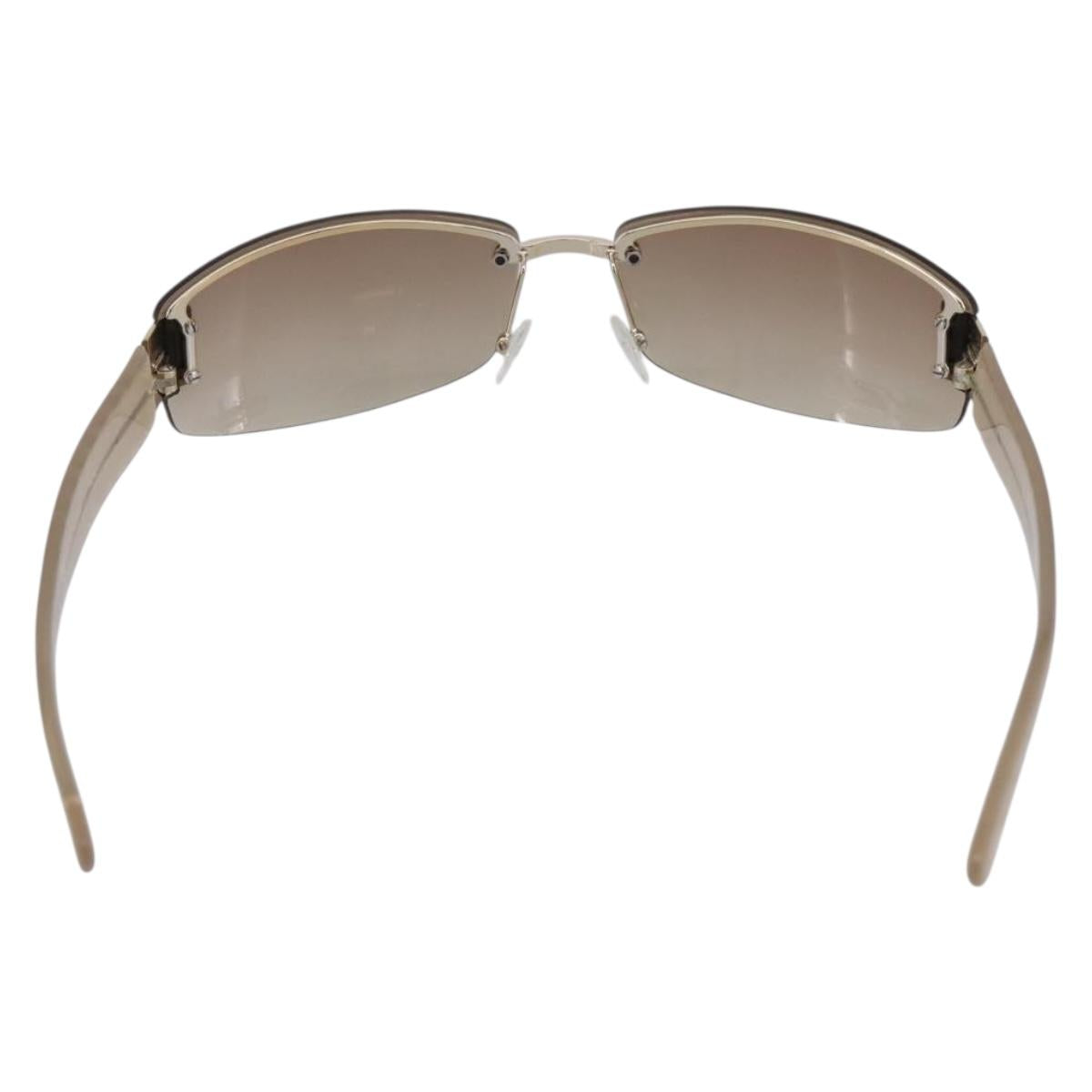 GUCCI Rimless Sunglasses Plastic Brown Gold Tone Auth am12290V