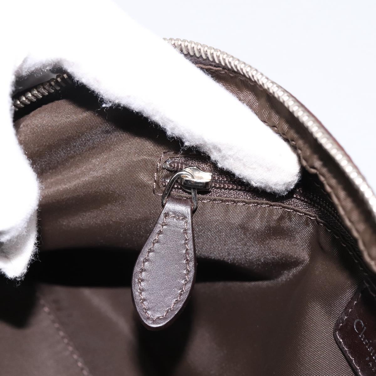 Christian Dior Trotter Romantic Hand Bag PVC Brown Silver Auth am12294SAM