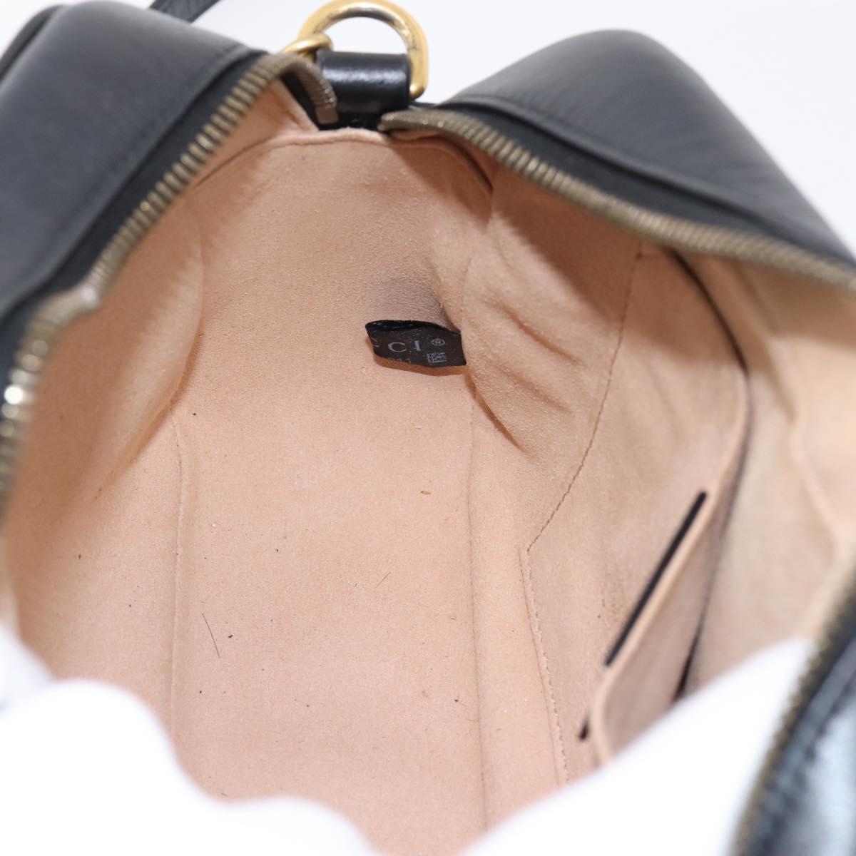 GUCCI GG Marmont Chain Shoulder Bag Leather Black Gold Tone 447632 Auth am12299V