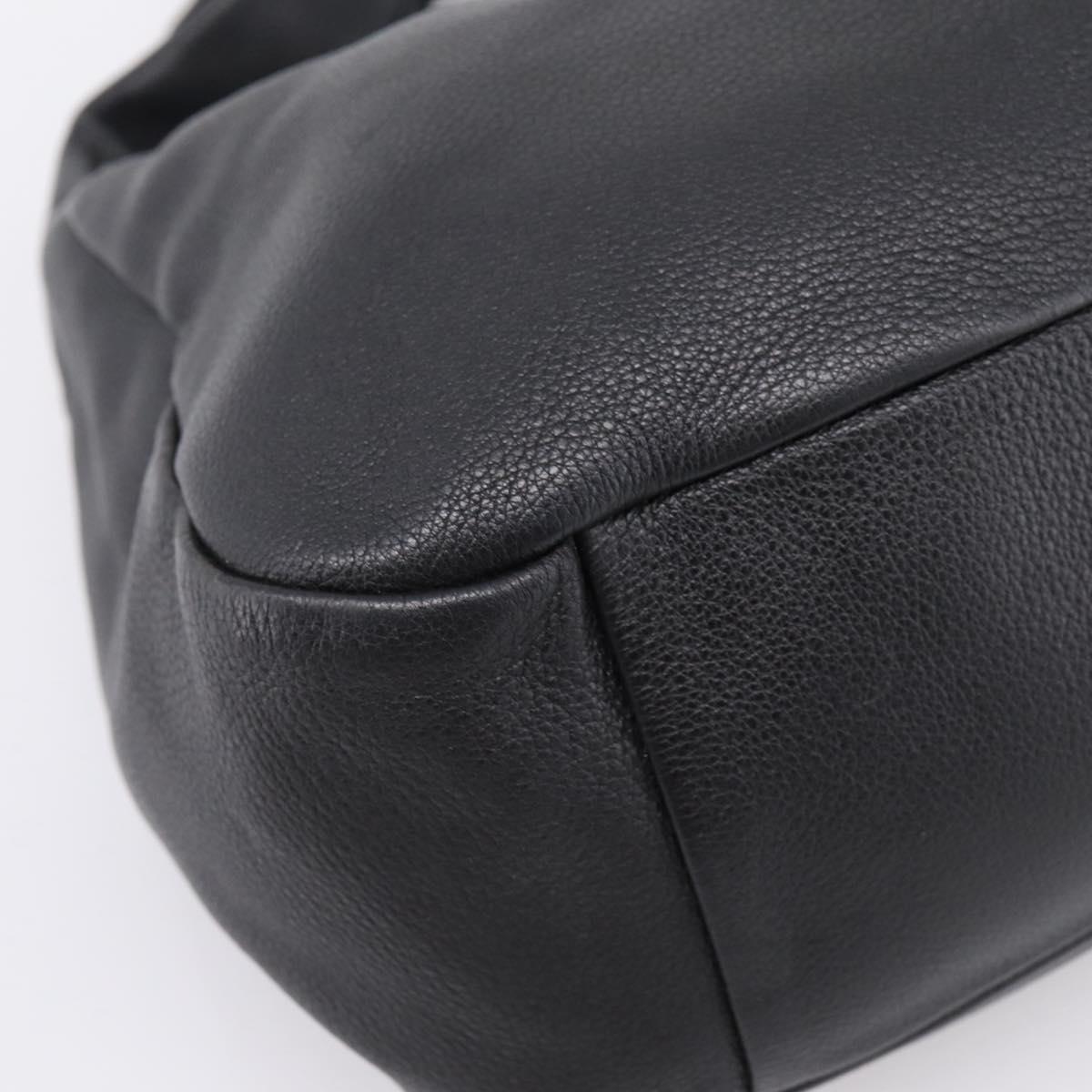 PRADA Shoulder Bag Leather 2way Black Silver 1BC133 Auth am12304SAM