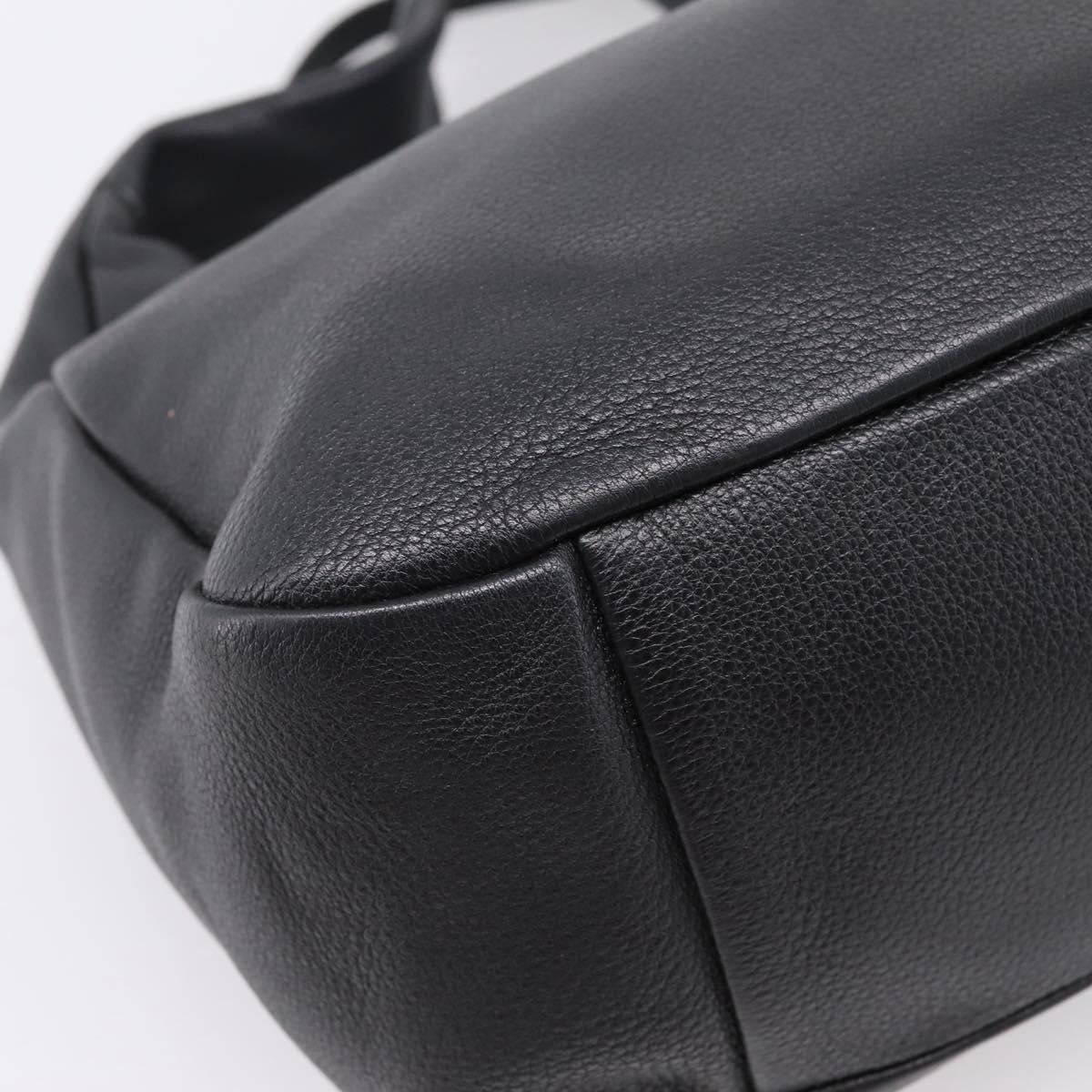 PRADA Shoulder Bag Leather 2way Black Silver 1BC133 Auth am12304SAM