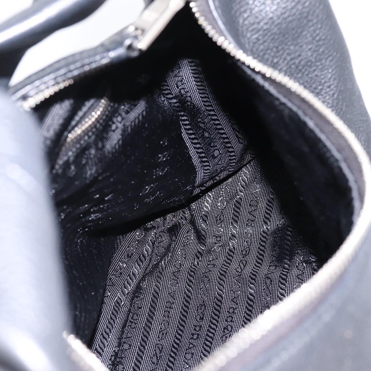 PRADA Shoulder Bag Leather 2way Black Silver 1BC133 Auth am12304SAM