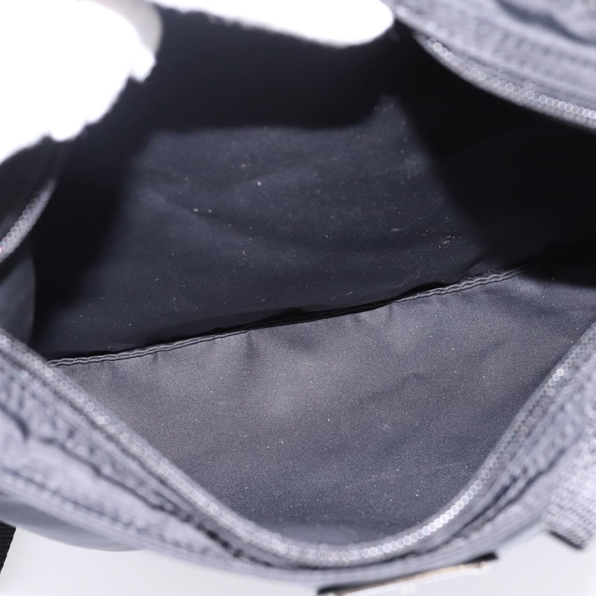 PRADA Nylon Shoulder Bag Black Silver B7338 Auth am12305V