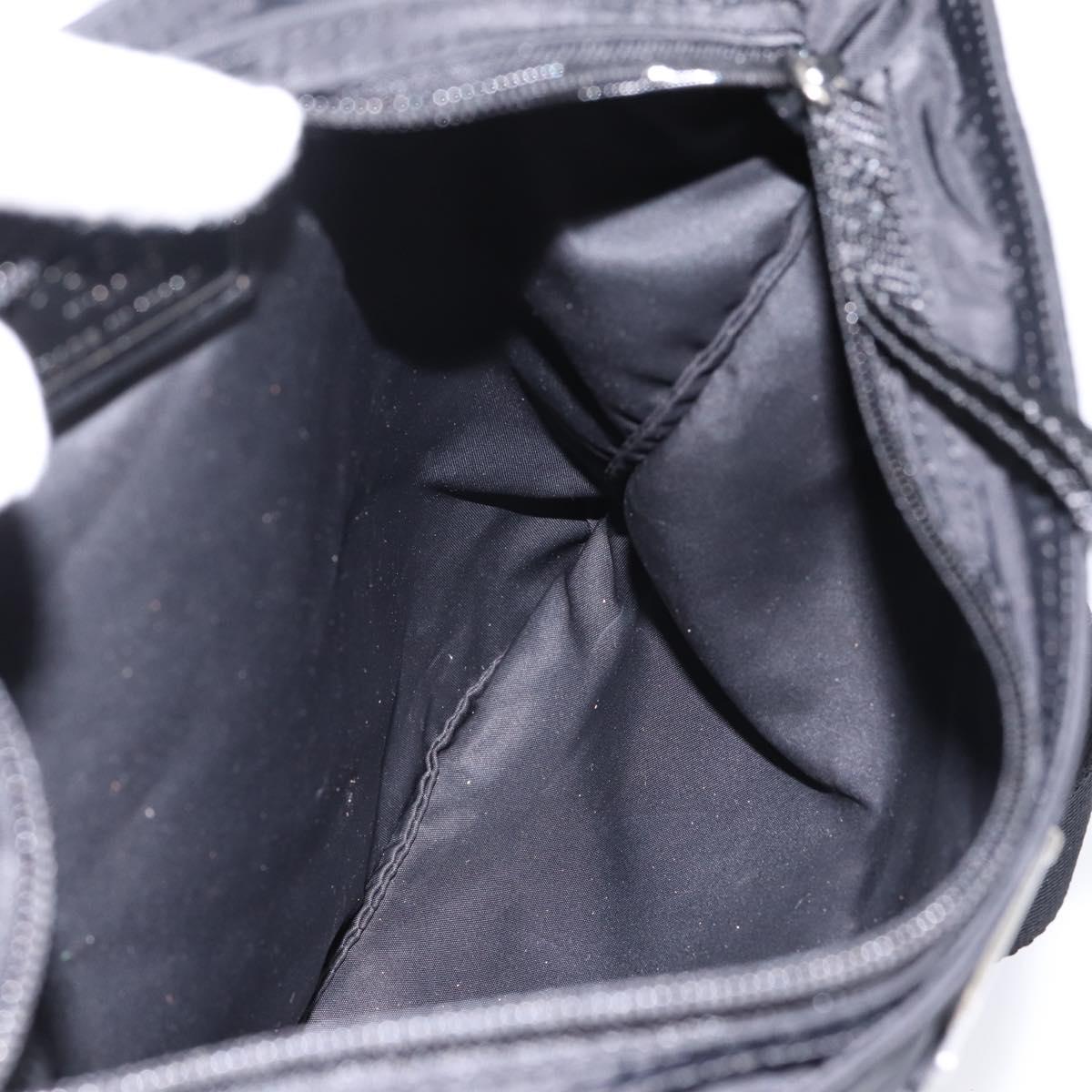 PRADA Nylon Shoulder Bag Black Silver B7338 Auth am12305V