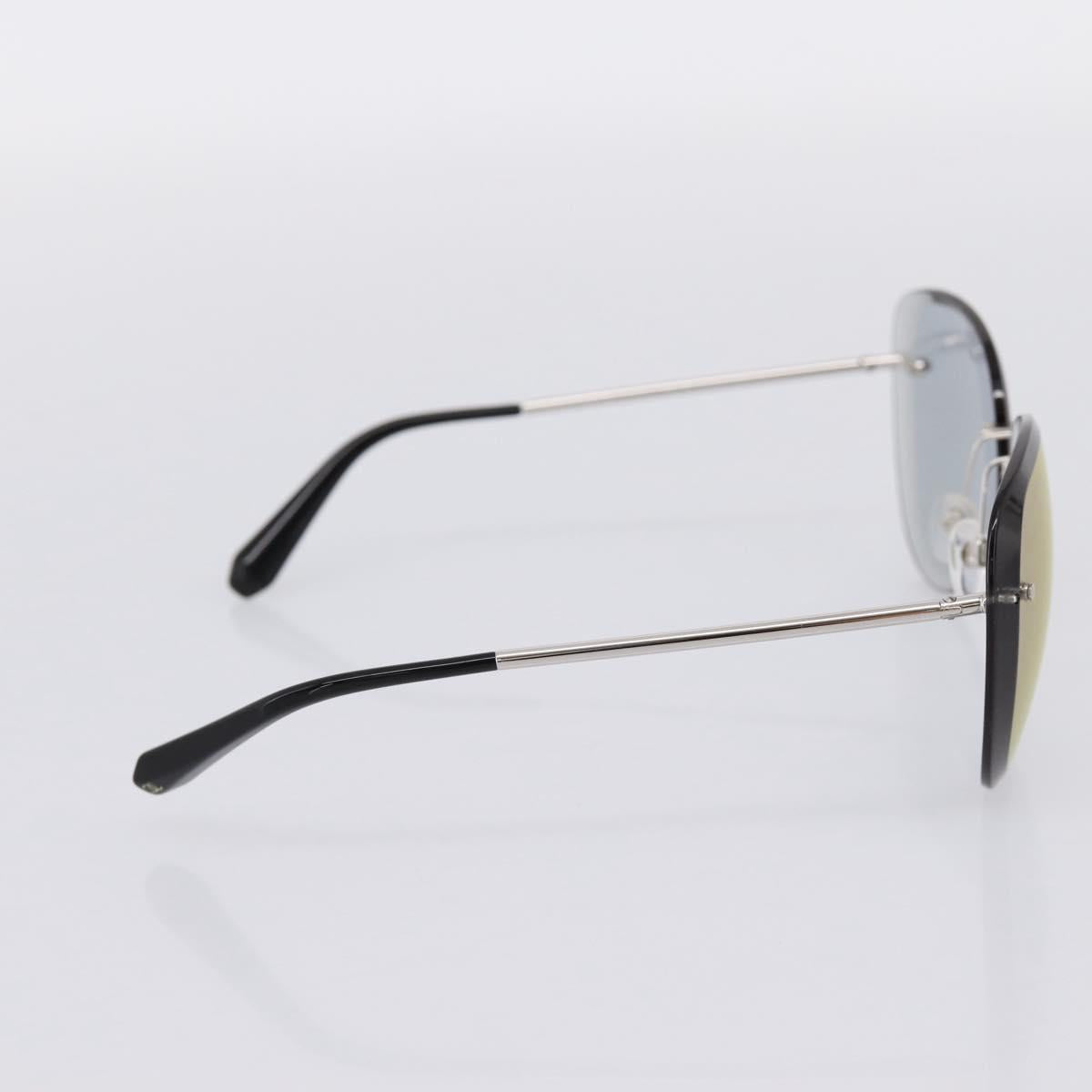 CHANEL Rimless Sunglasses Metal Gray Silver CC Auth am12308M