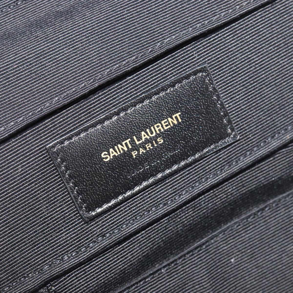 SAINT LAURENT Jewelry Case Accessory Case Canvas Brown Gold 344043 Auth am12314M