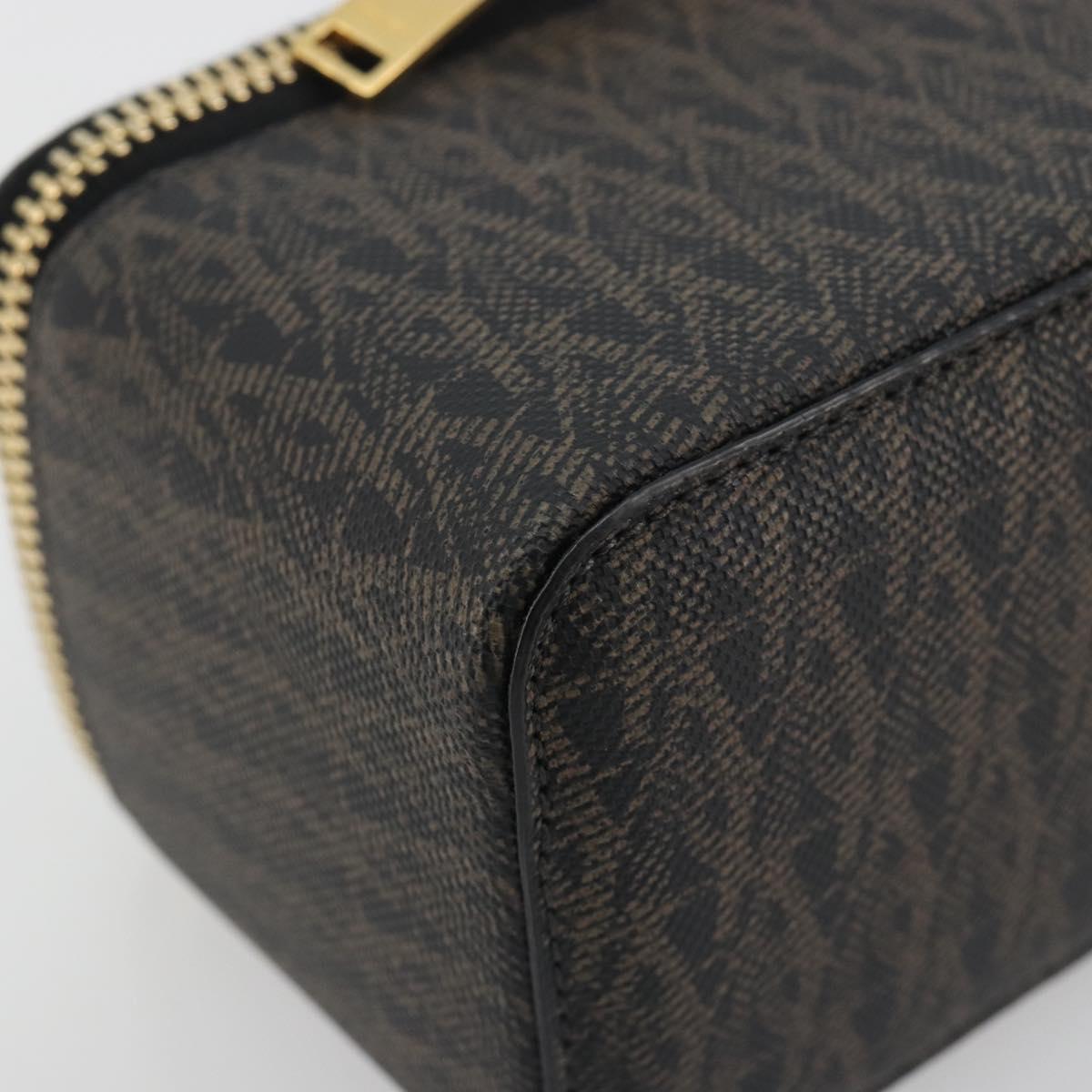 SAINT LAURENT Jewelry Case Accessory Case Canvas Brown Gold 344043 Auth am12314M