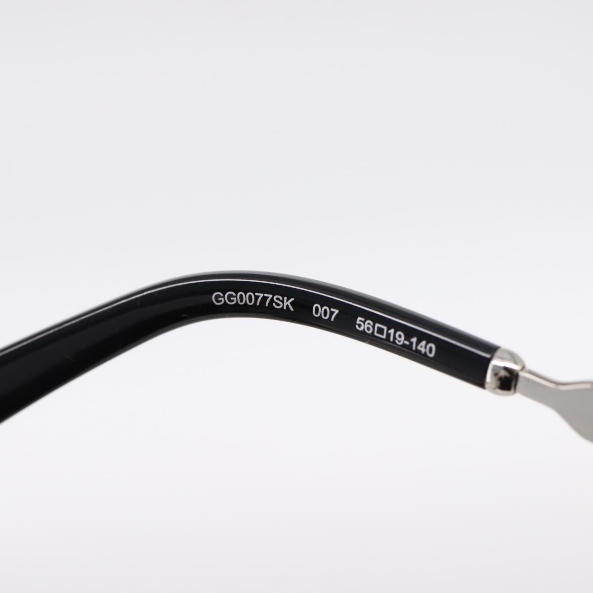 GUCCI Interlocking G Shelly Sunglasses Metal Black Silver Auth am12315M