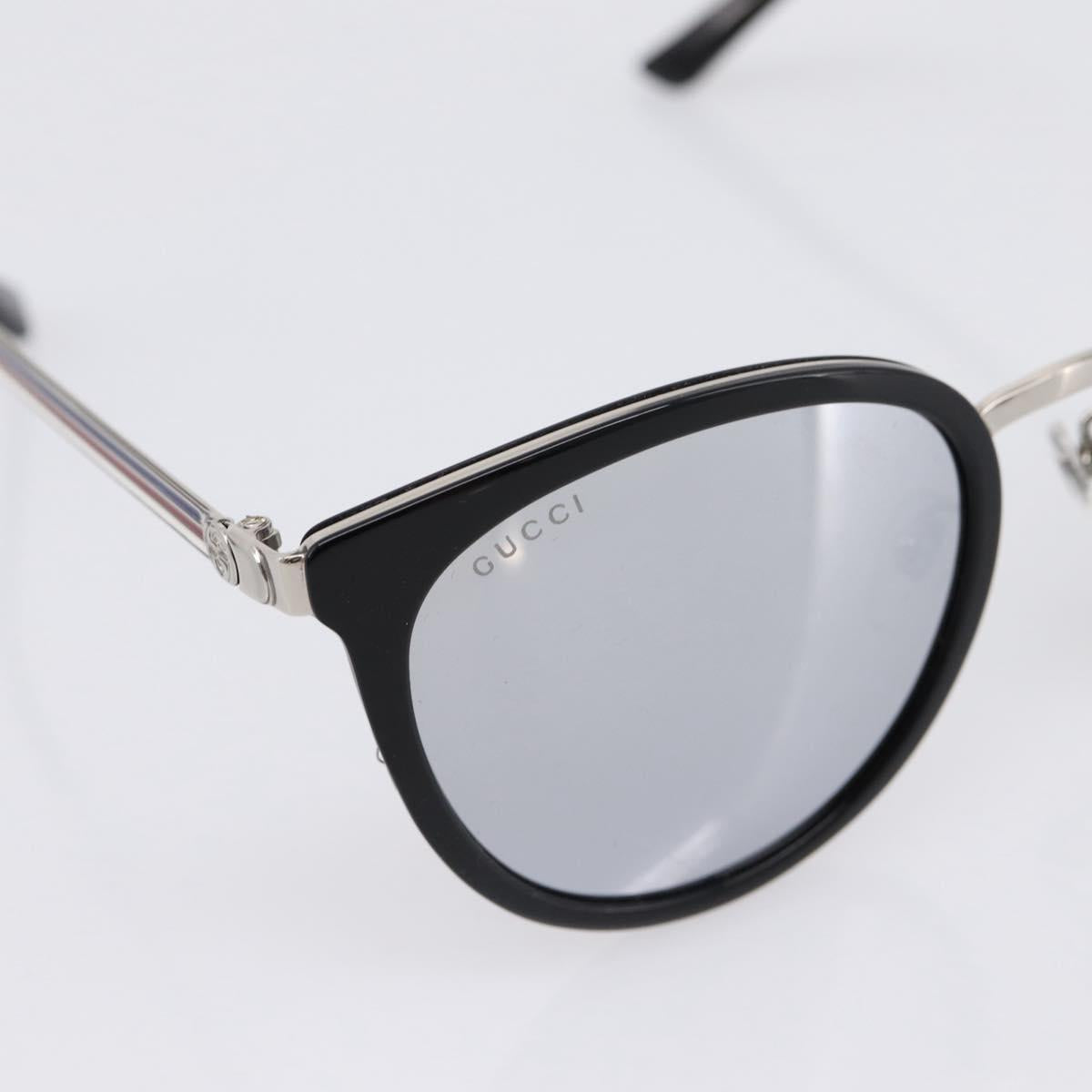 GUCCI Interlocking G Shelly Sunglasses Metal Black Silver Auth am12315M