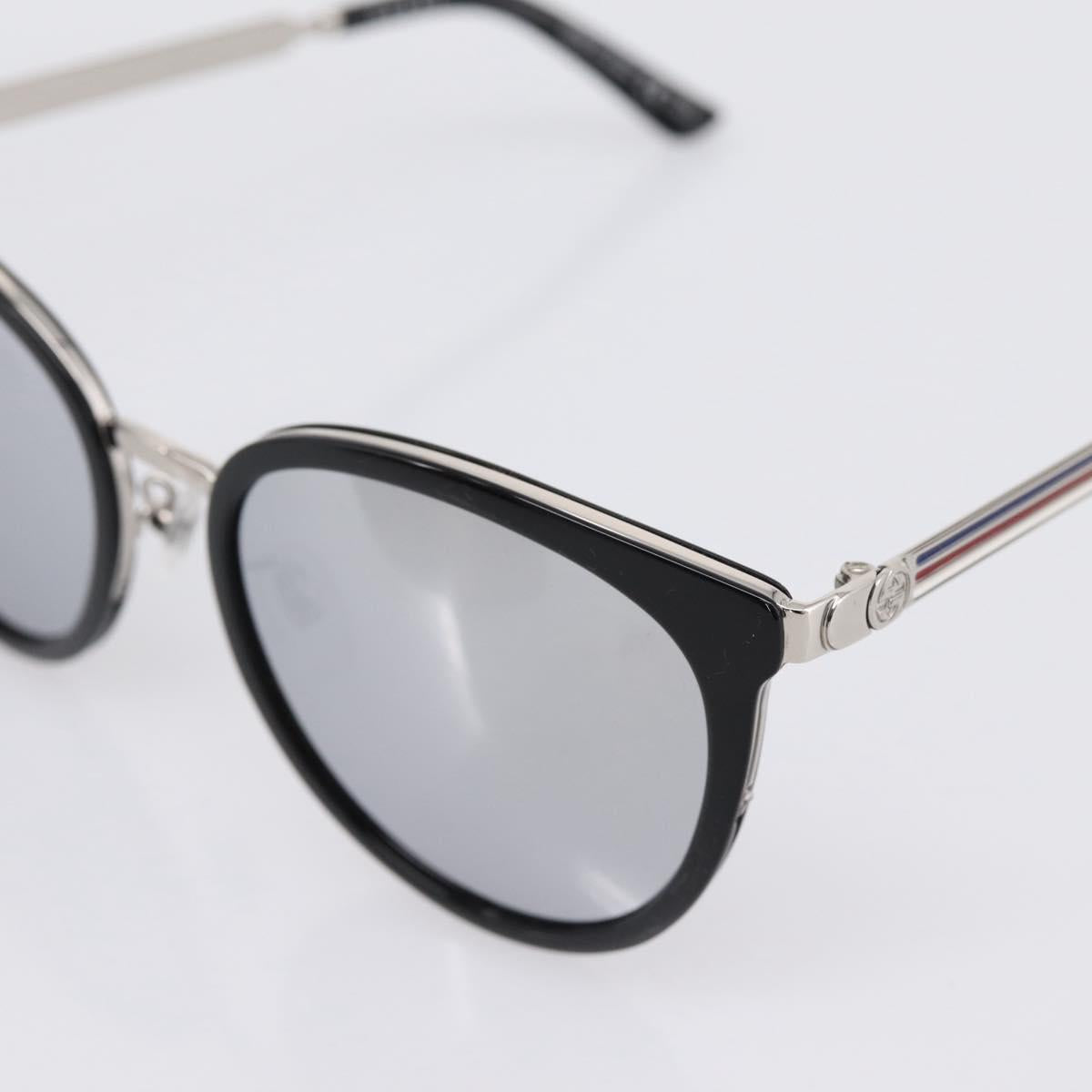 GUCCI Interlocking G Shelly Sunglasses Metal Black Silver Auth am12315M