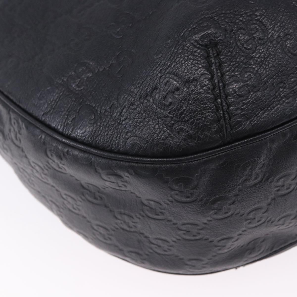 GUCCI GuccissimaGG Shoulder Bag Leather Black Gold Tone 233604 Auth am12324V