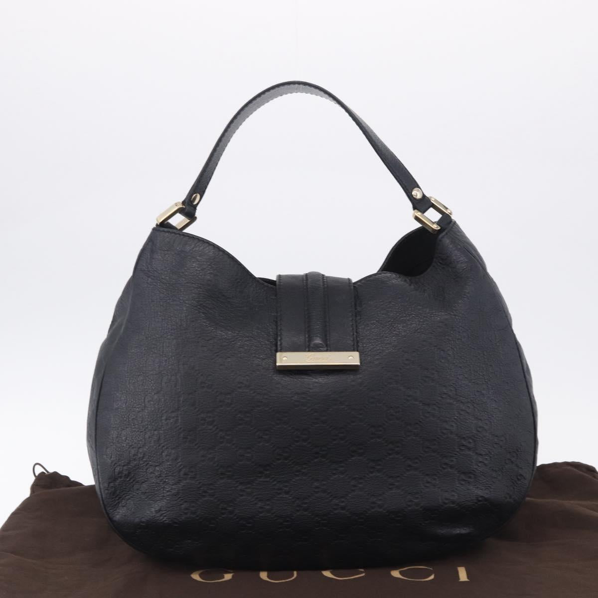 GUCCI GuccissimaGG Shoulder Bag Leather Black Gold Tone 233604 Auth am12324V