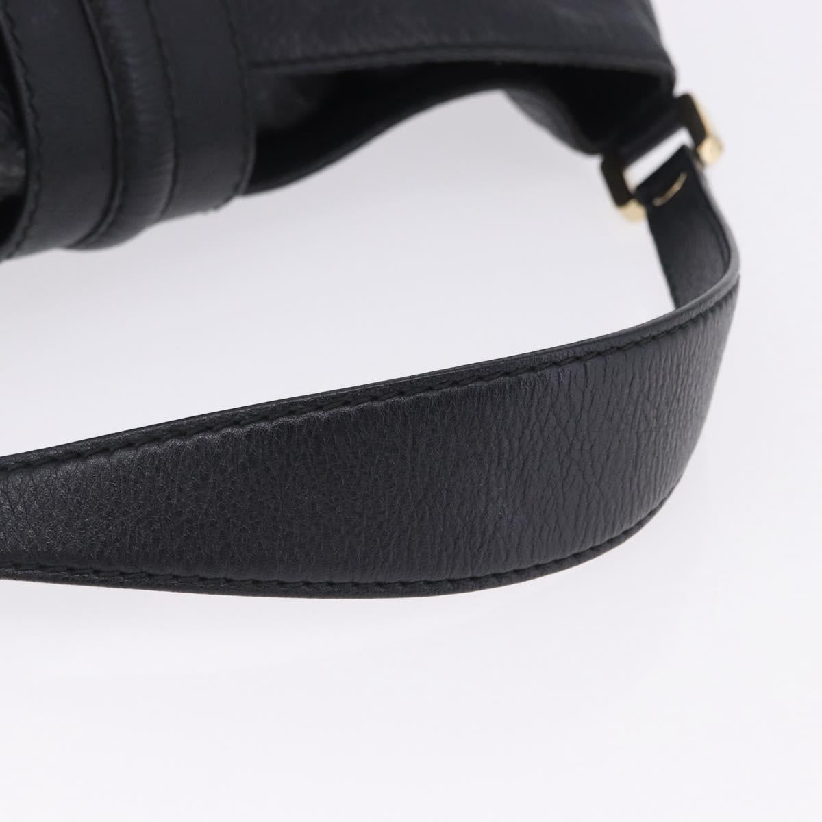 GUCCI GuccissimaGG Shoulder Bag Leather Black Gold Tone 233604 Auth am12324V