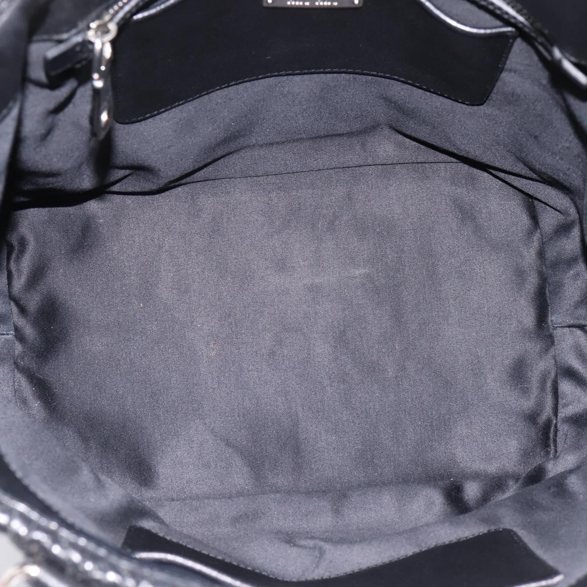 Miu Miu Matelasse Hand Bag Leather 2way Silver Black Auth am12329V
