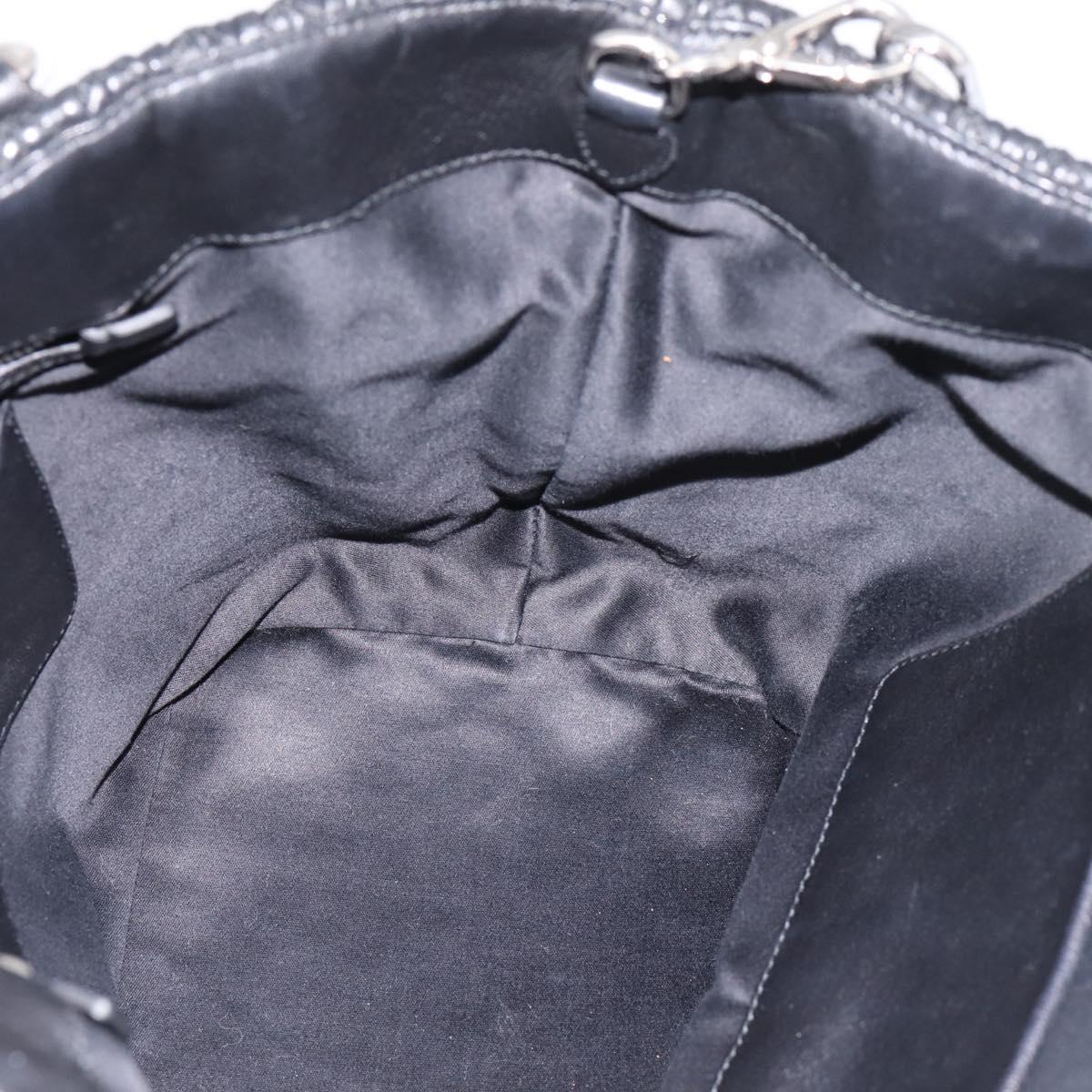 Miu Miu Matelasse Hand Bag Leather 2way Silver Black Auth am12329V