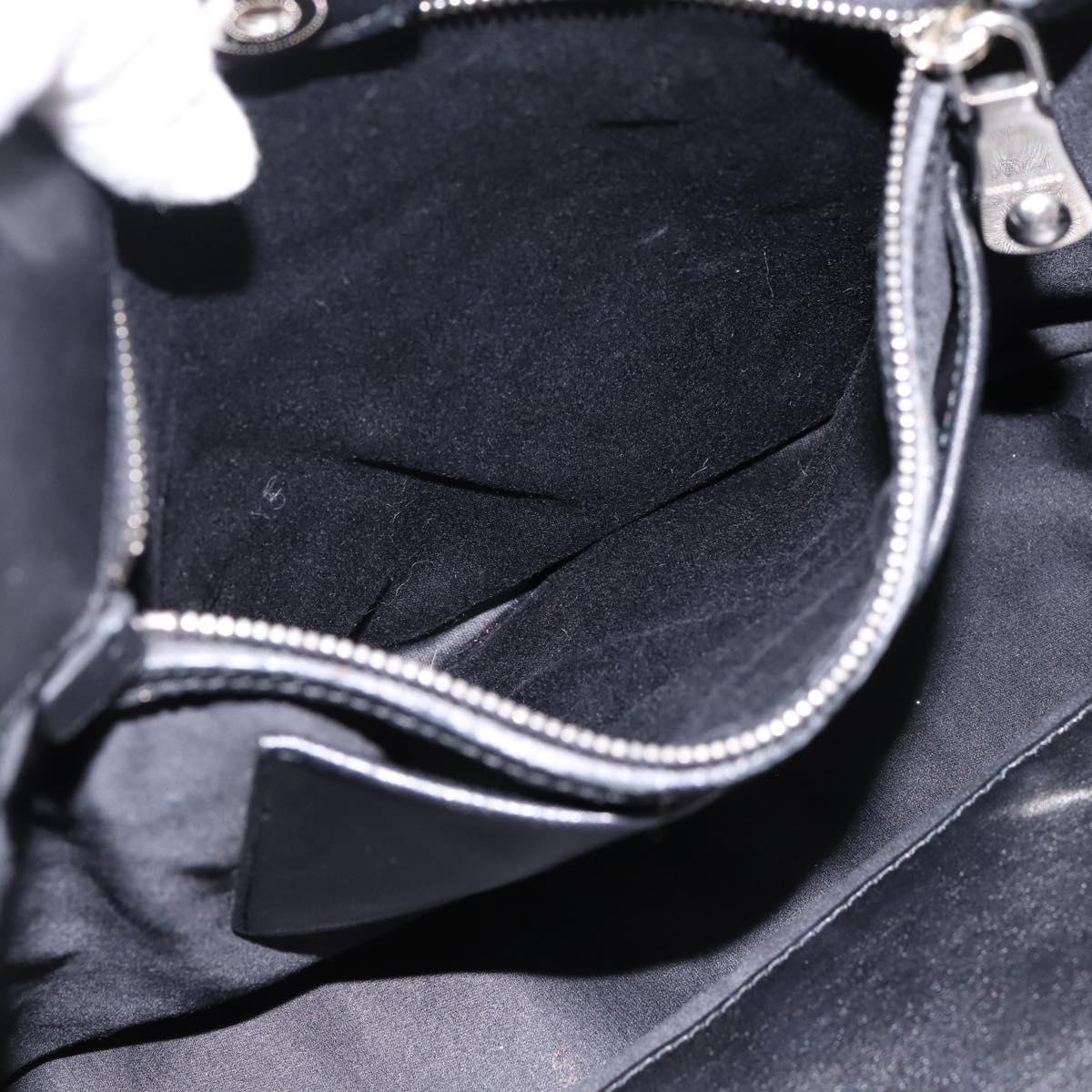 Miu Miu Matelasse Hand Bag Leather 2way Silver Black Auth am12329V