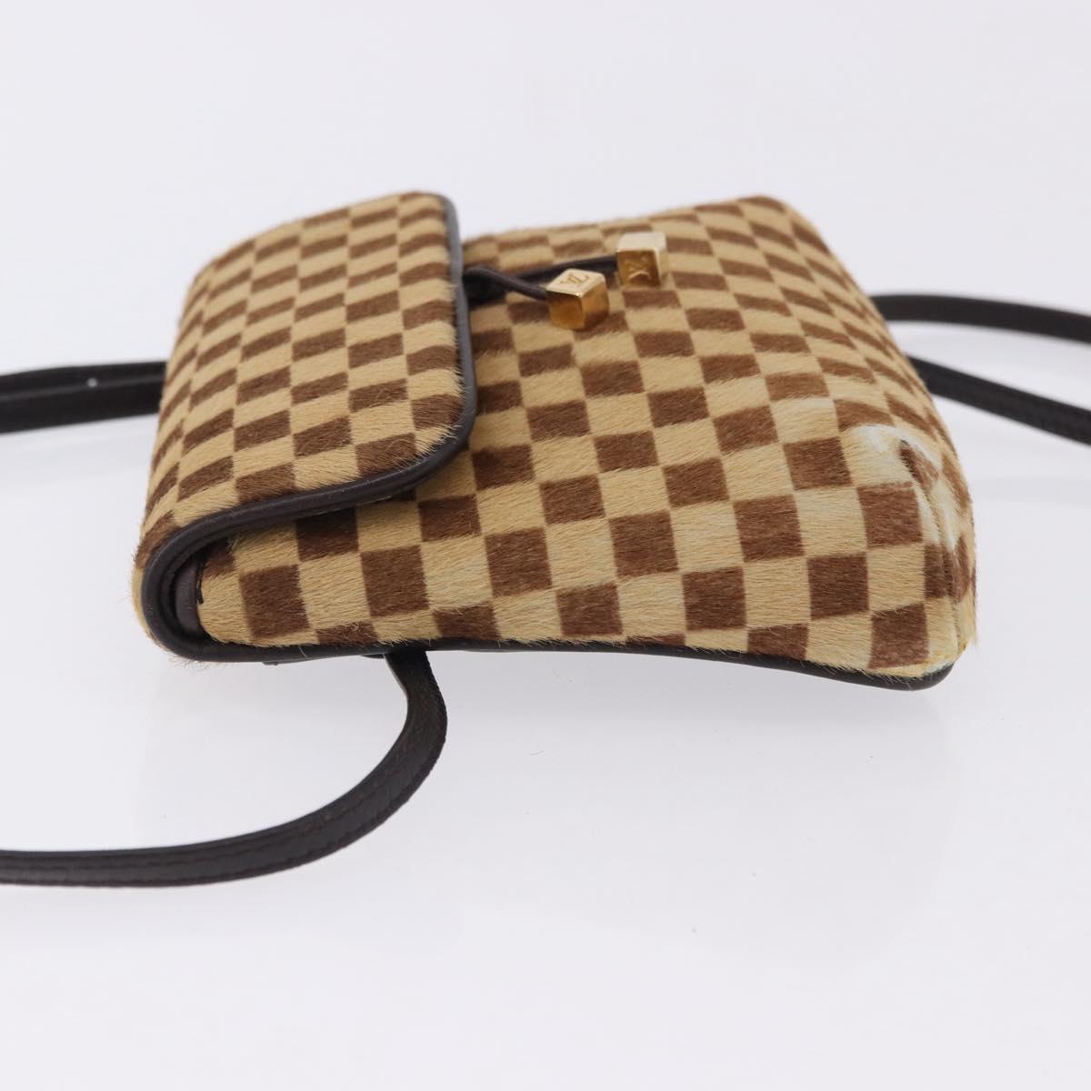 LOUIS VUITTON Damie Sovage Gazelle Harako leather Brown LV Auth am12331A