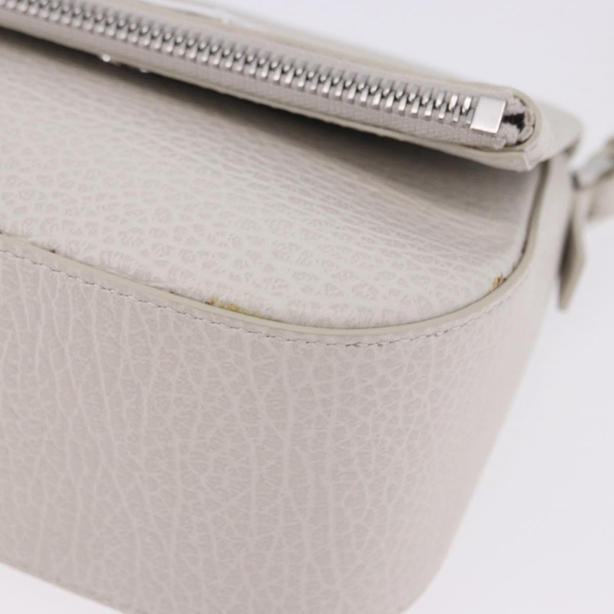 Maison Margiela Shoulder Bag Leather White Silver Auth am12334M
