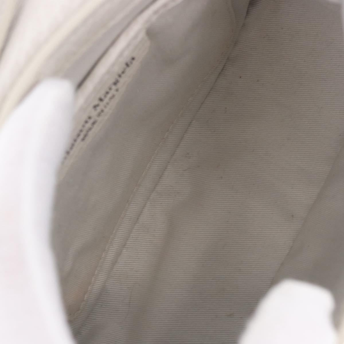 Maison Margiela Shoulder Bag Leather White Silver Auth am12334M