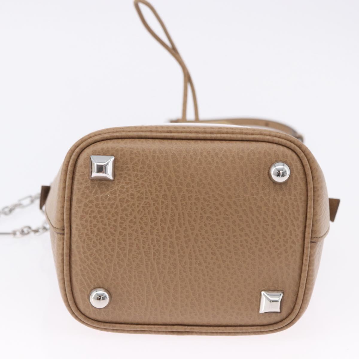 Maison Margiela Purse Chain Shoulder Bag Leather 2way Beige Silver Auth am12335M