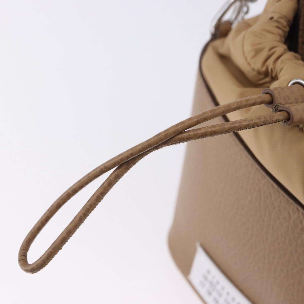 Maison Margiela Purse Chain Shoulder Bag Leather 2way Beige Silver Auth am12335M