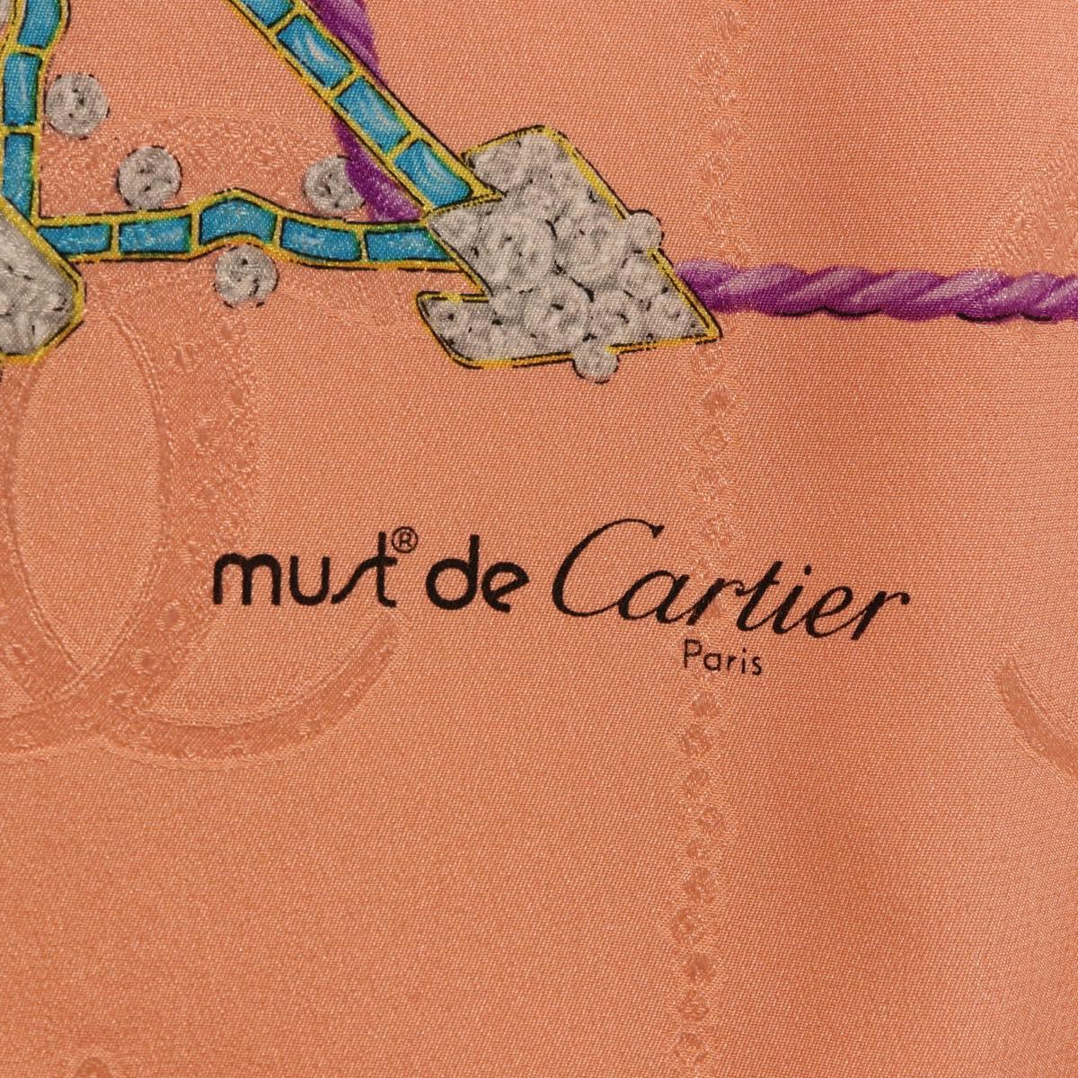 CARTIER Scarf Silk Pink Auth am12338M
