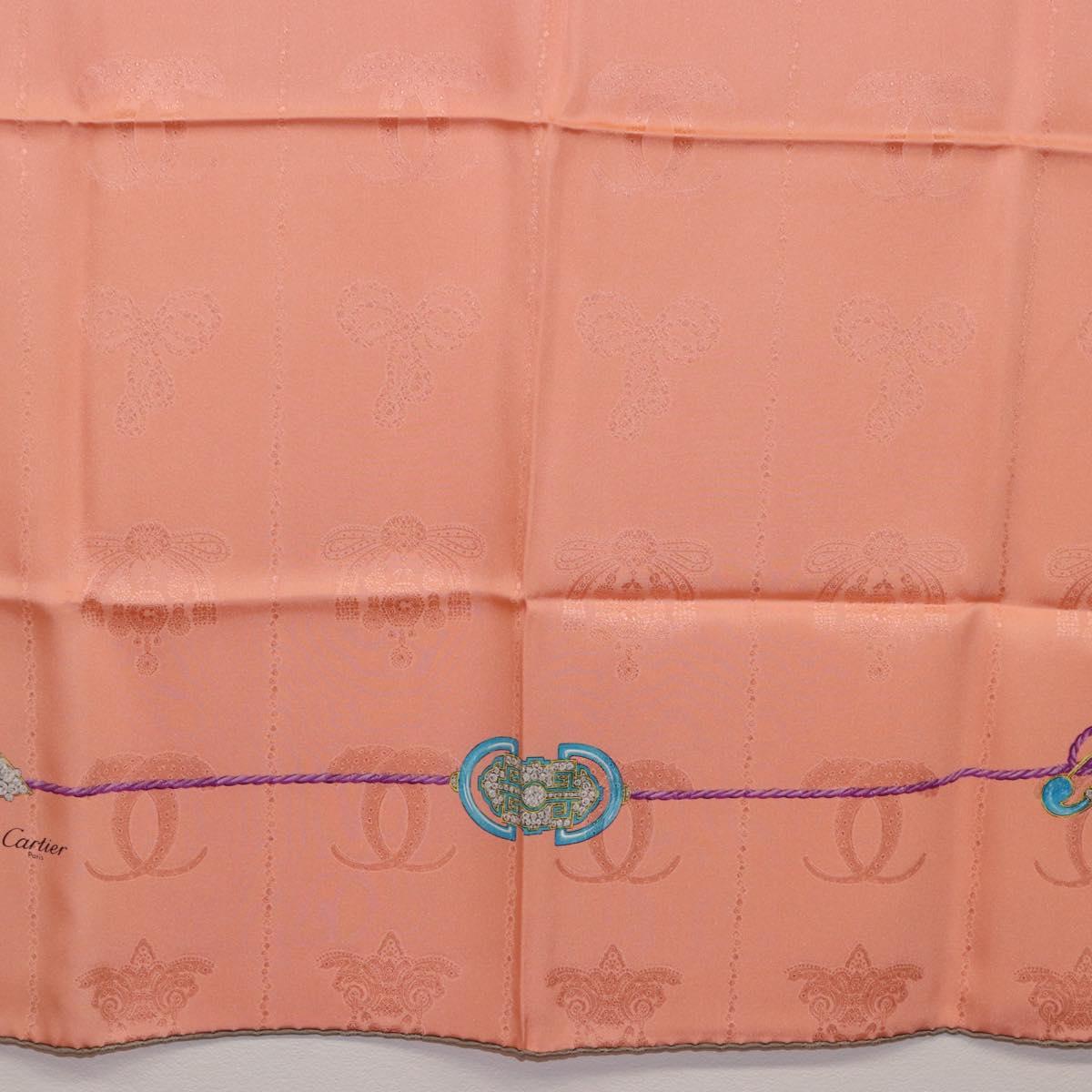 CARTIER Scarf Silk Pink Auth am12338M