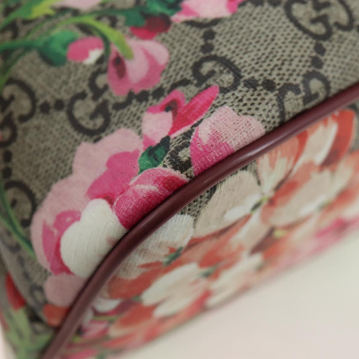 GUCCI GG Blooms Floral Hand Bag PVC Leather Beige Pink 429019 Auth am12340V
