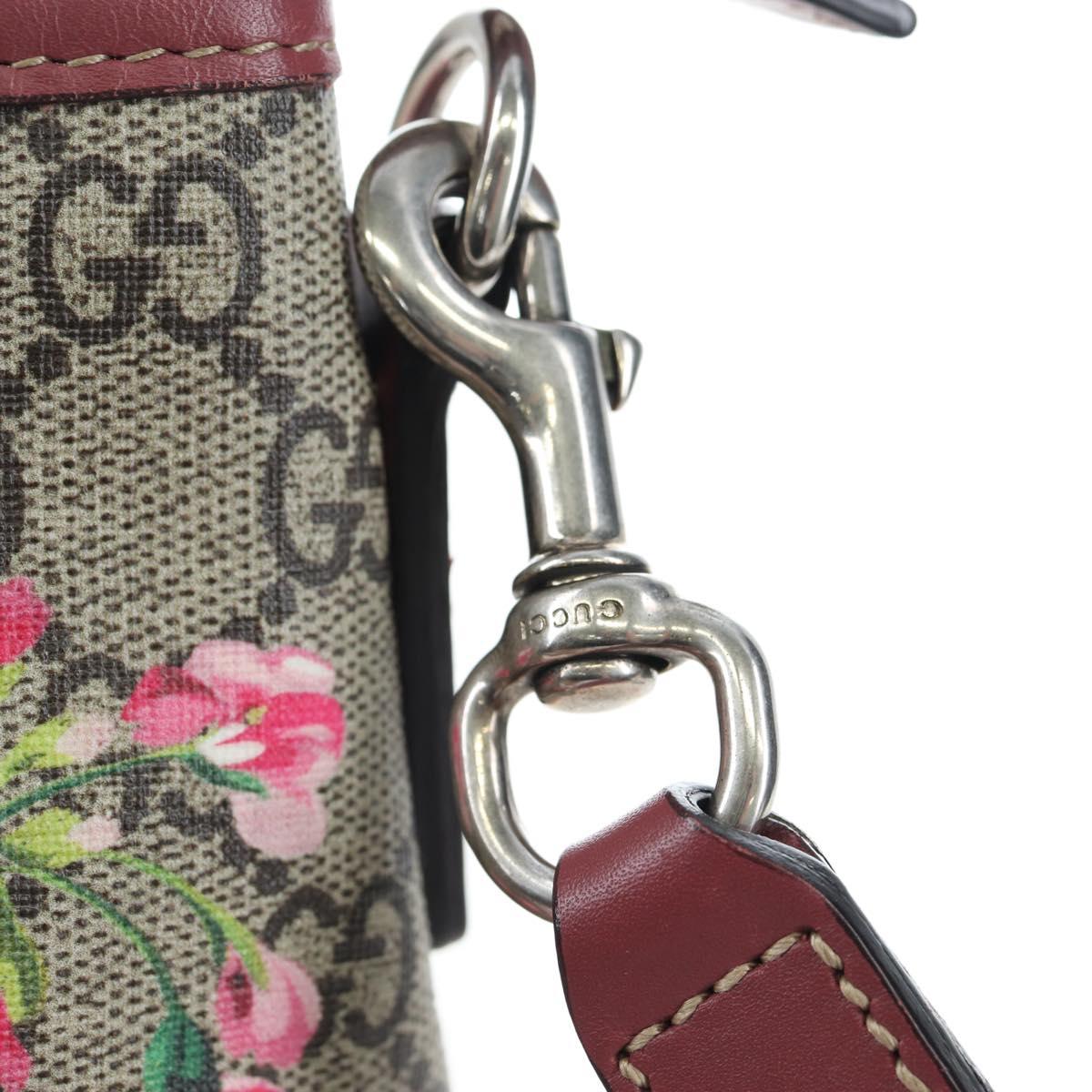 GUCCI GG Blooms Floral Hand Bag PVC Leather Beige Pink 429019 Auth am12340V
