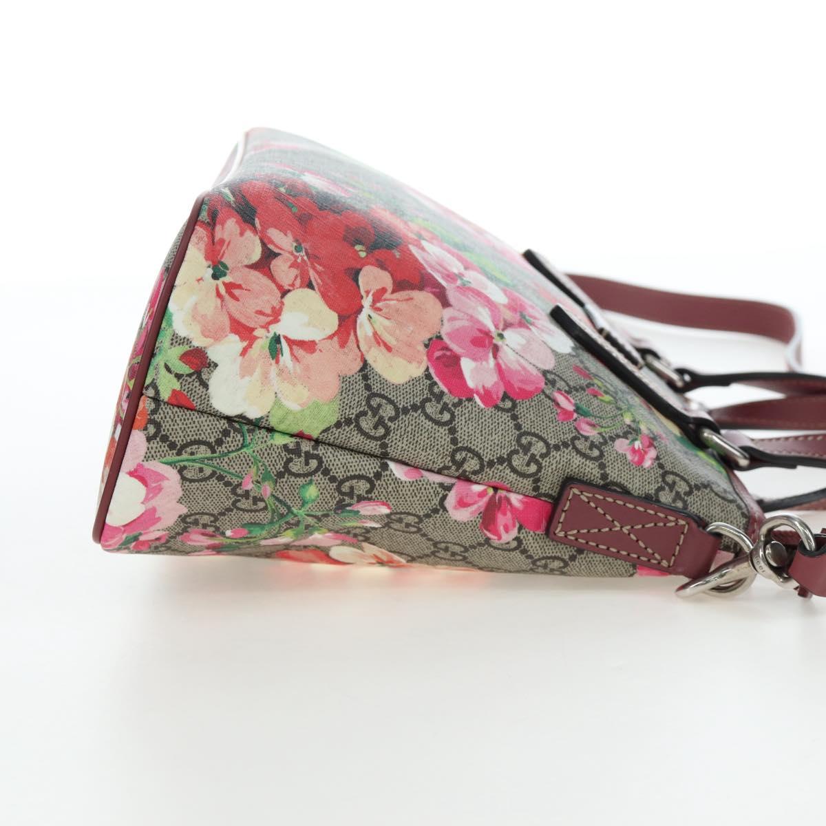 GUCCI GG Blooms Floral Hand Bag PVC Leather Beige Pink 429019 Auth am12340V
