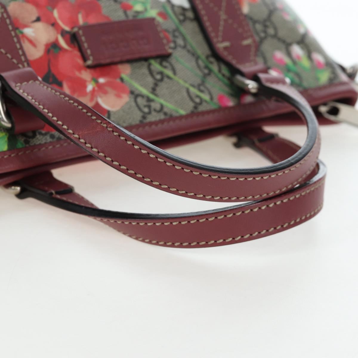 GUCCI GG Blooms Floral Hand Bag PVC Leather Beige Pink 429019 Auth am12340V
