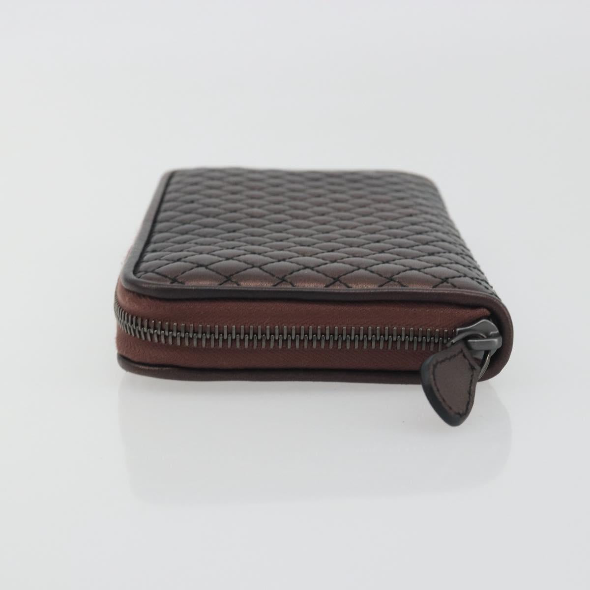 BOTTEGA VENETA Round Long Wallet Leather Brown Auth am12343V