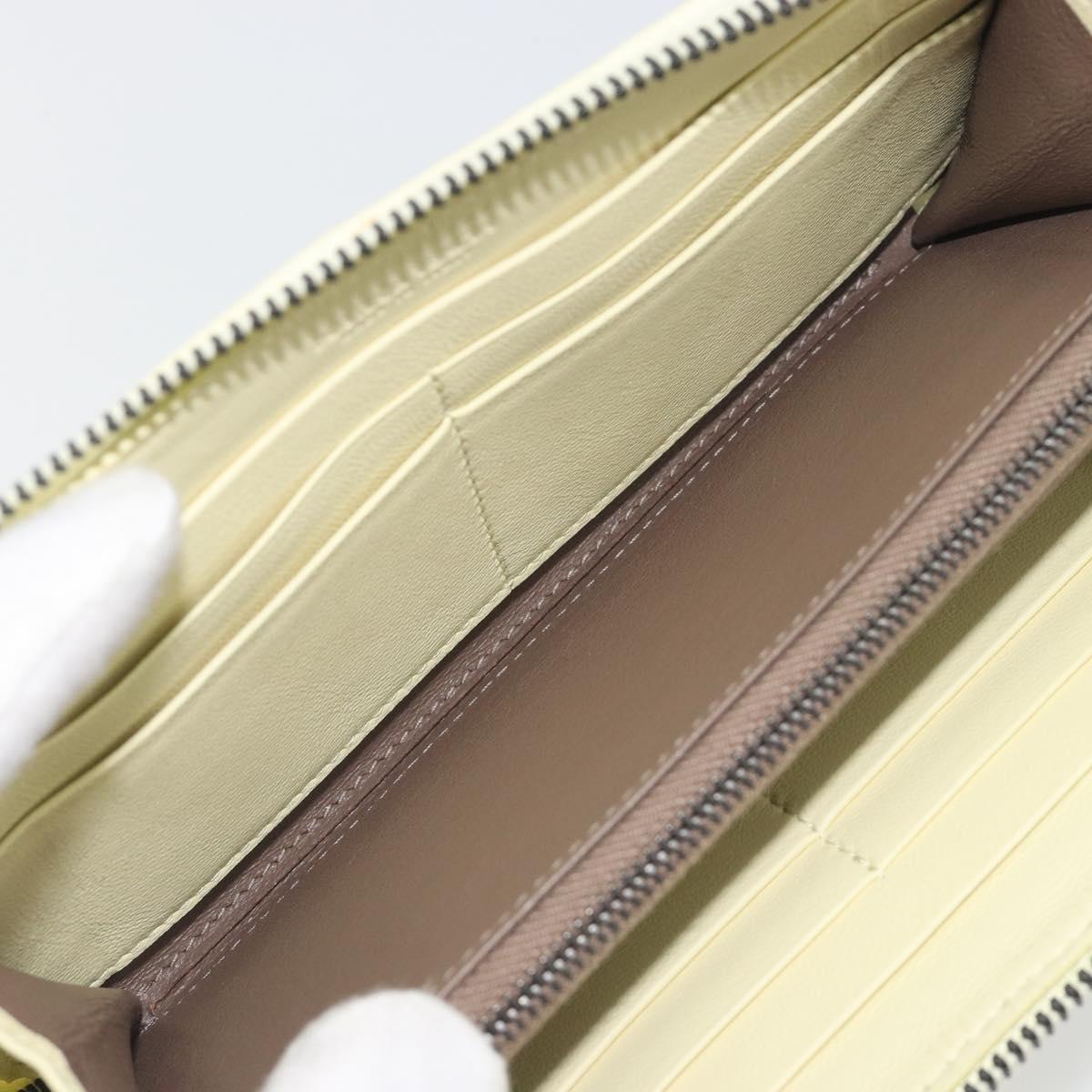 BOTTEGA VENETA INTRECCIATO Round Long Wallet Leather Yellow Auth am12344V