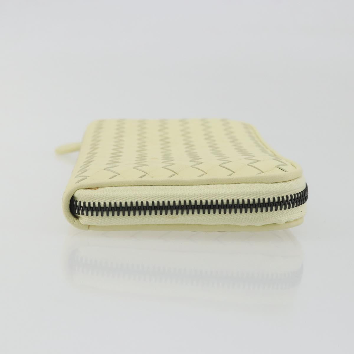 BOTTEGA VENETA INTRECCIATO Round Long Wallet Leather Yellow Auth am12344V