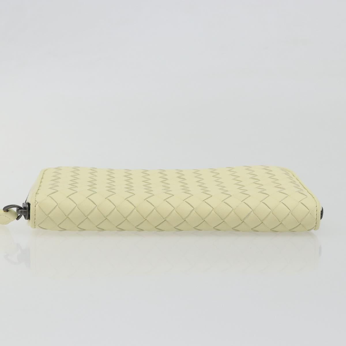 BOTTEGA VENETA INTRECCIATO Round Long Wallet Leather Yellow Auth am12344V