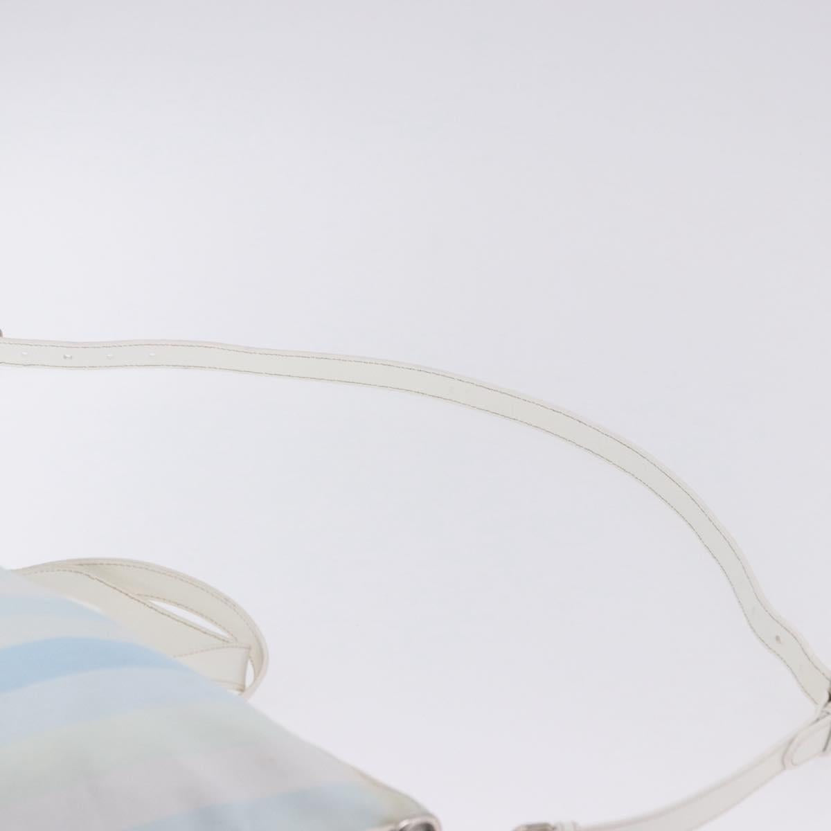 PRADA Tote Bag Canvas 2way Light Blue Silver B2052G Auth am12349A