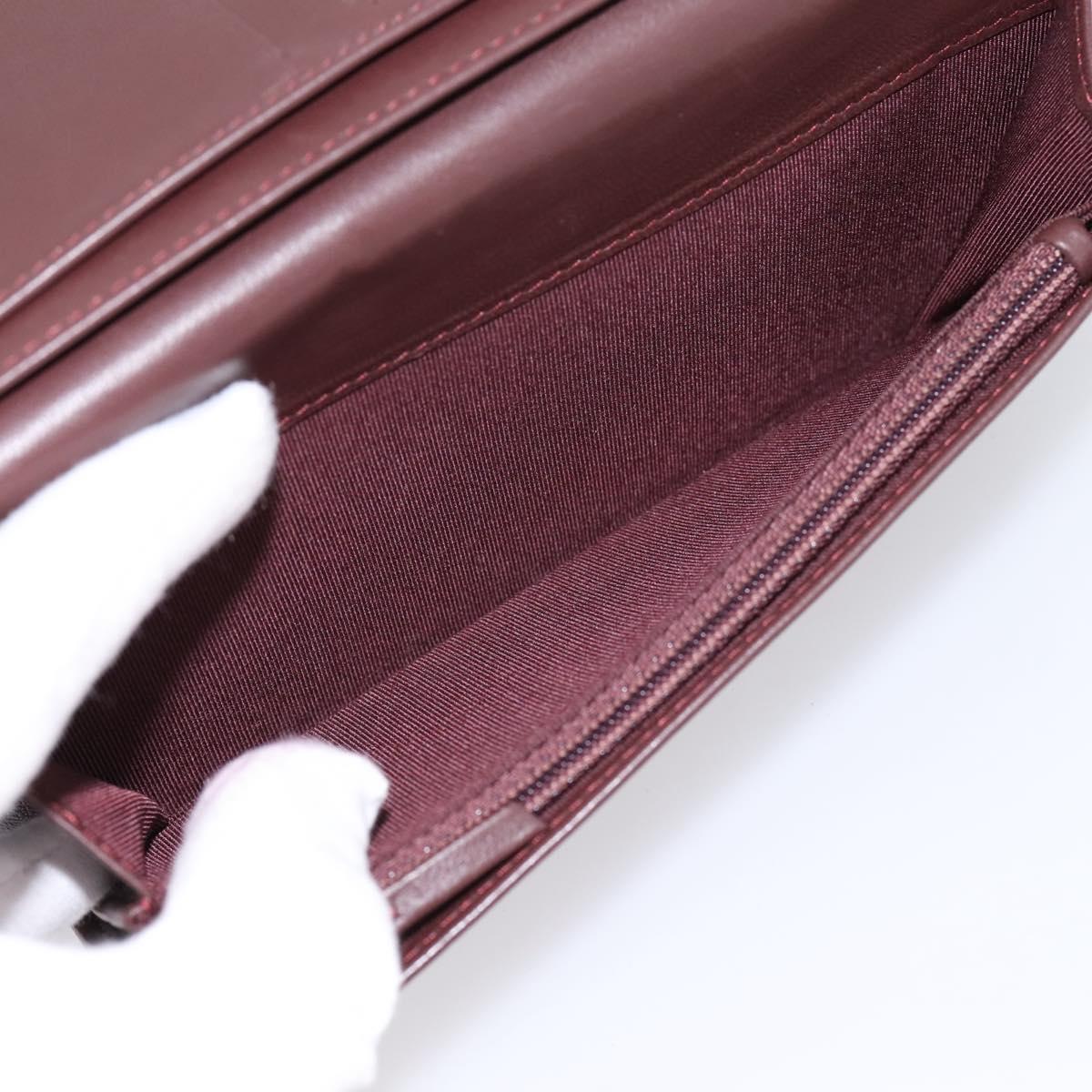 CHANEL Matelasse Long Wallet Lamb Skin Black CC Auth am12350M