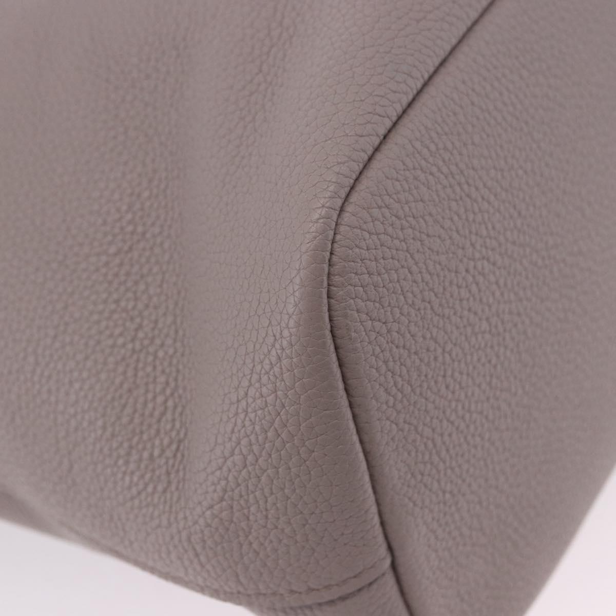 PRADA Shoulder Bag Taurillon Leather Gray Gold 1BE066 Auth am12351SAM