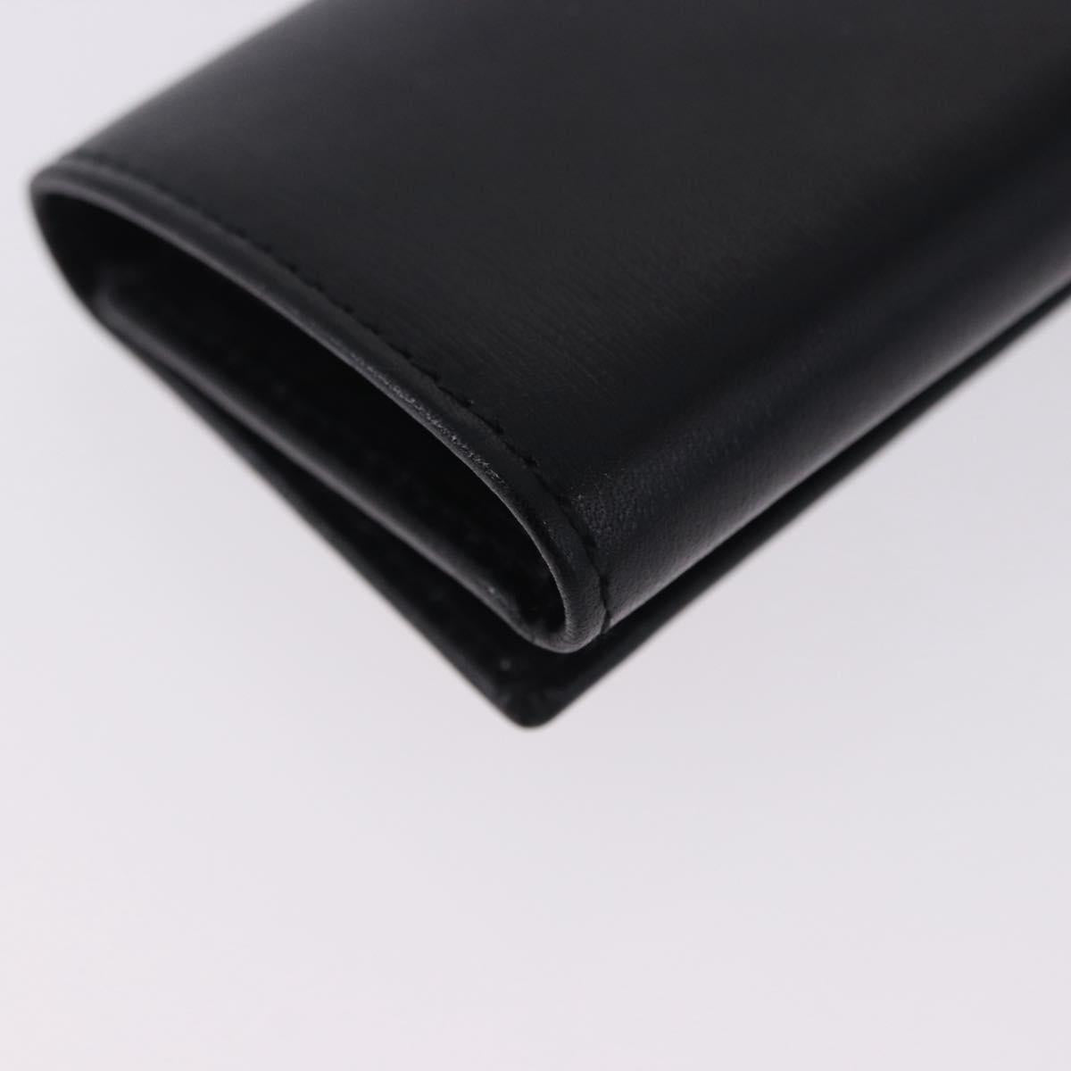 GUCCI Interlocking Key Case Leather Black Silver 115225 Auth am12352V