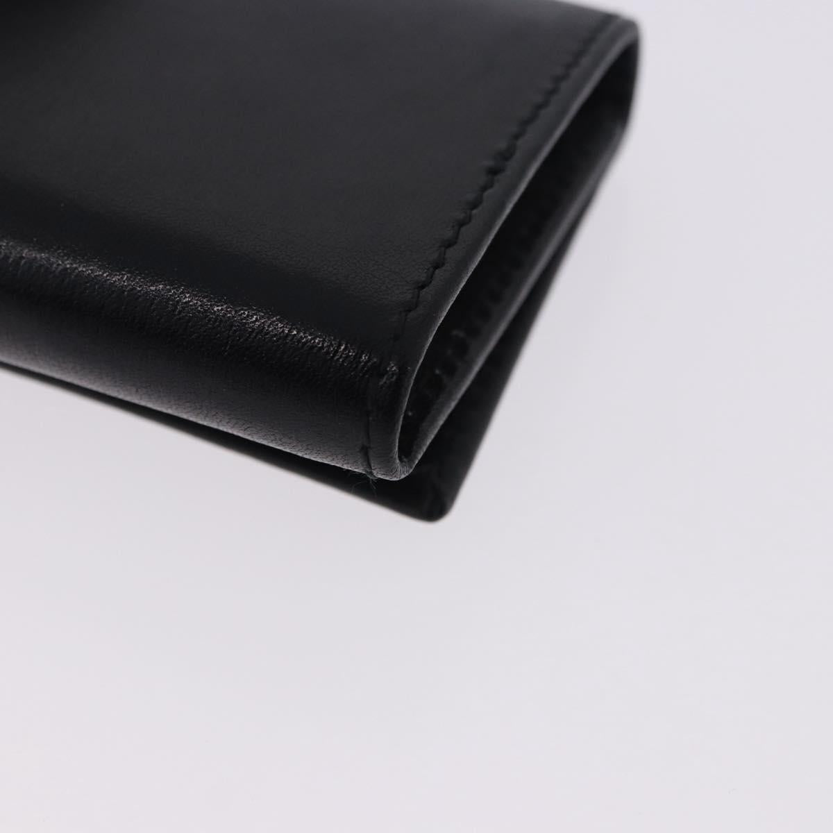 GUCCI Interlocking Key Case Leather Black Silver 115225 Auth am12352V