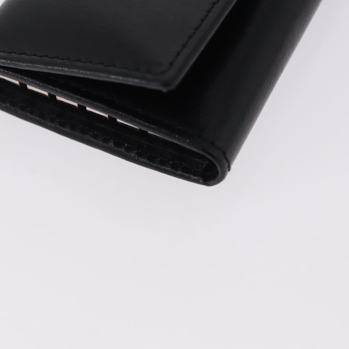 GUCCI Interlocking Key Case Leather Black Silver 115225 Auth am12352V