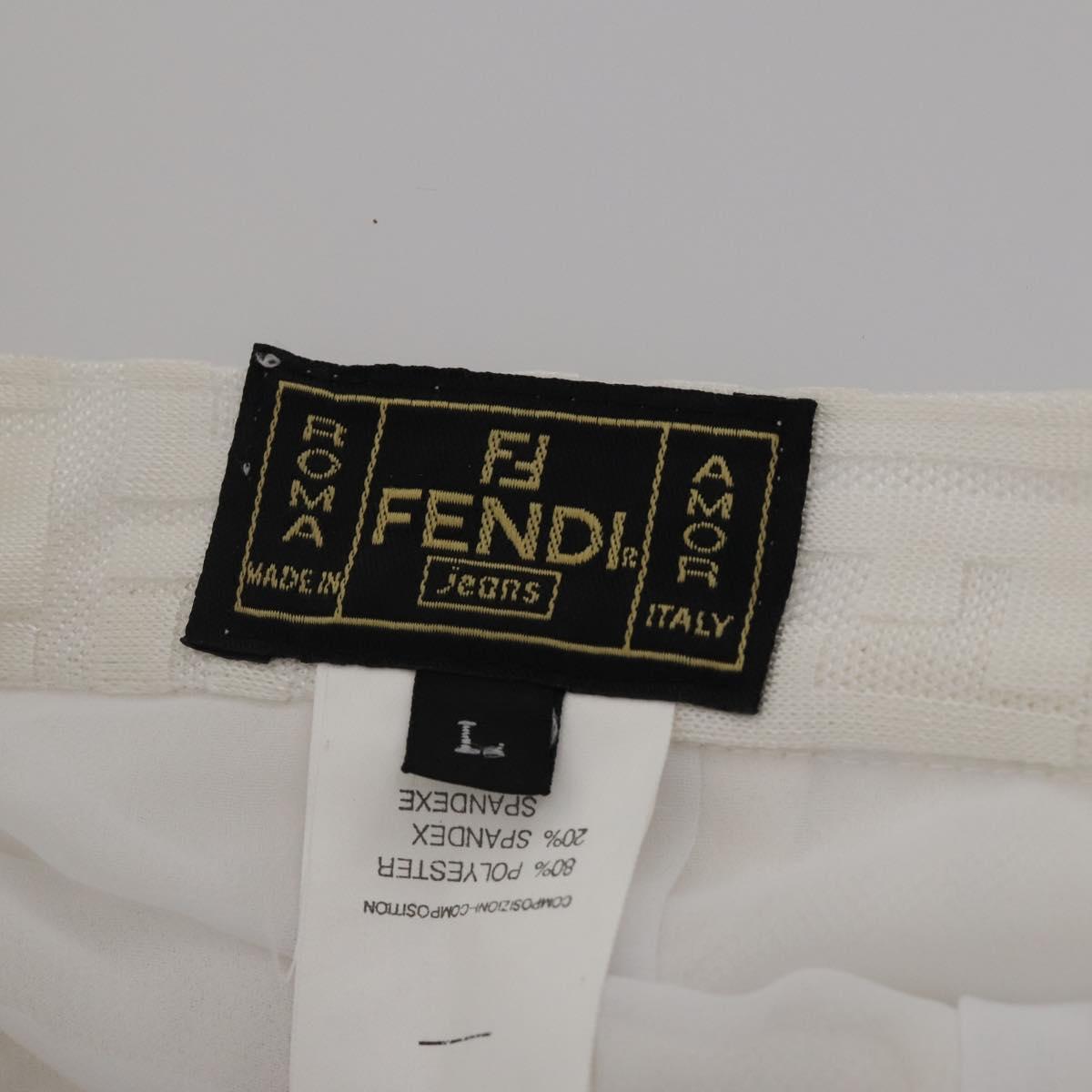 FENDI Zucca Skirt Polyester White Auth am12358