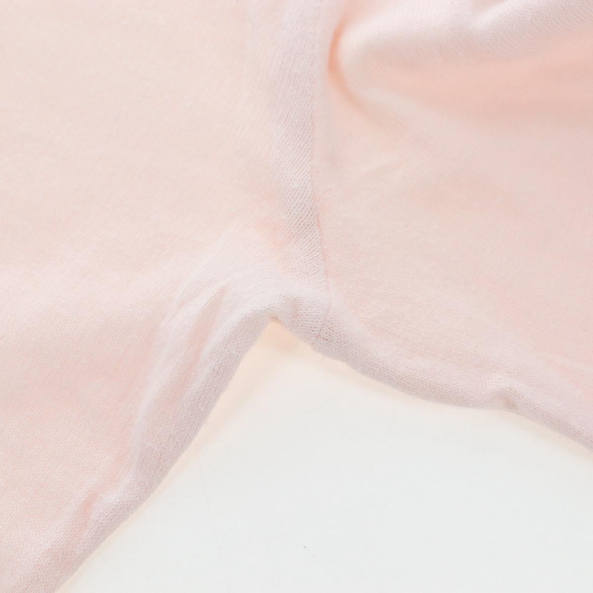 CHANEL CC 3/4 Sleeve Top Cotton Pink CC Auth am12359V